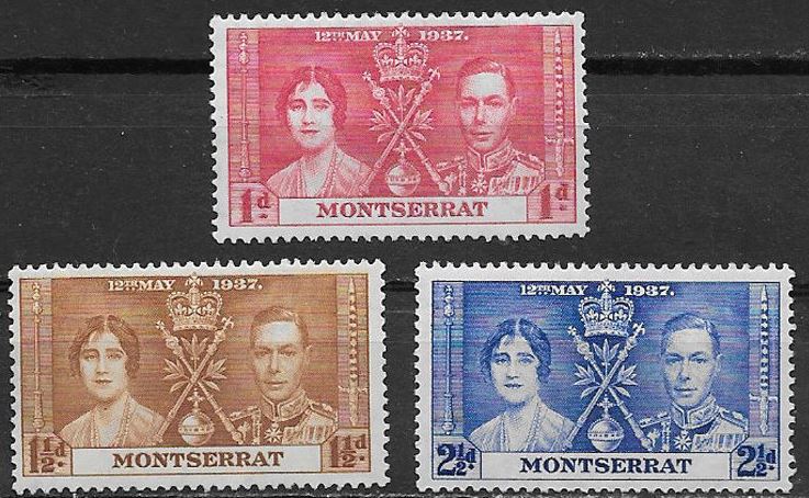 1937 Montserrat - SG98-100 GVI Coronation Set (3) MM